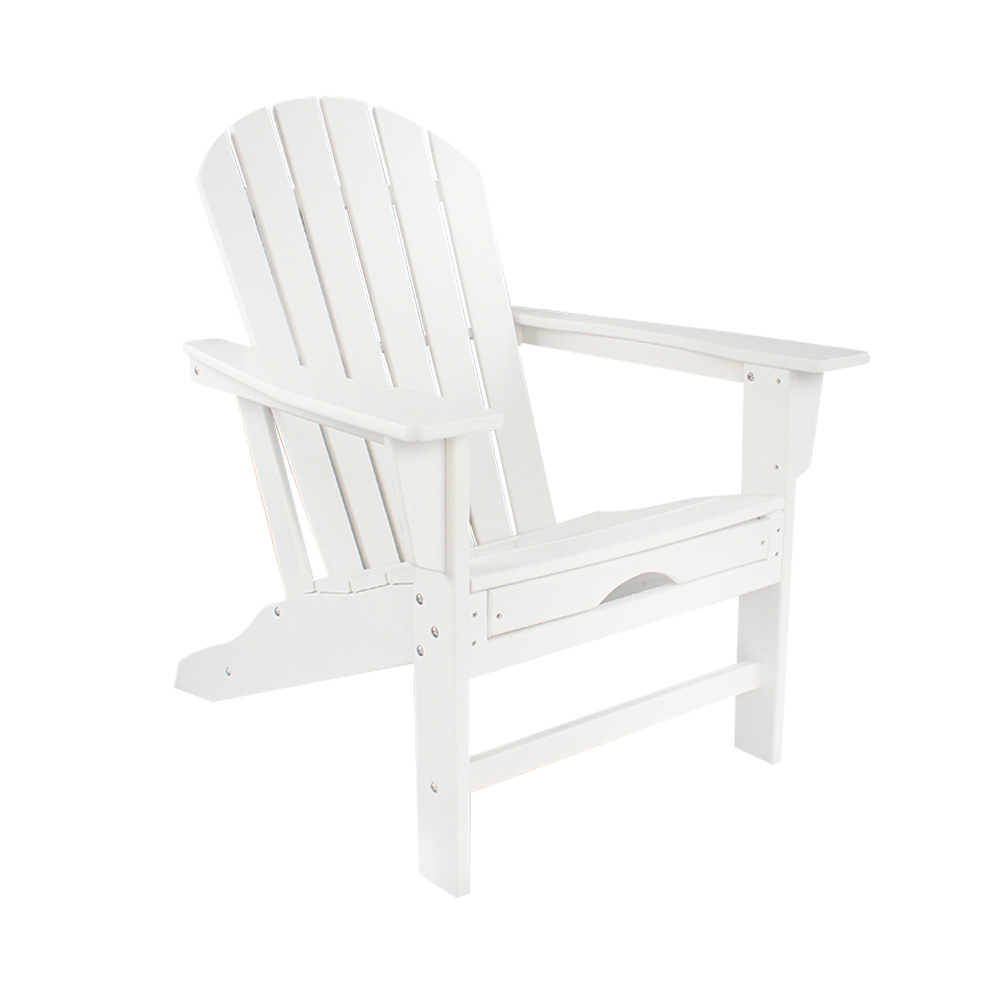 Cadeira Adirondack branca extensível para pátio externo ADM007