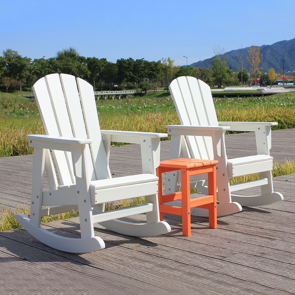 Conjunto branco combinado de cadeira Adirondack para crianças ao ar livre