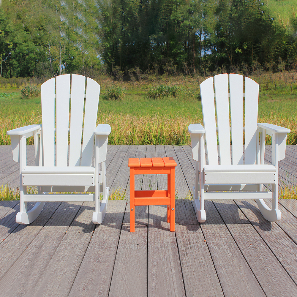 Conjunto branco combinado de cadeira Adirondack para crianças ao ar livre